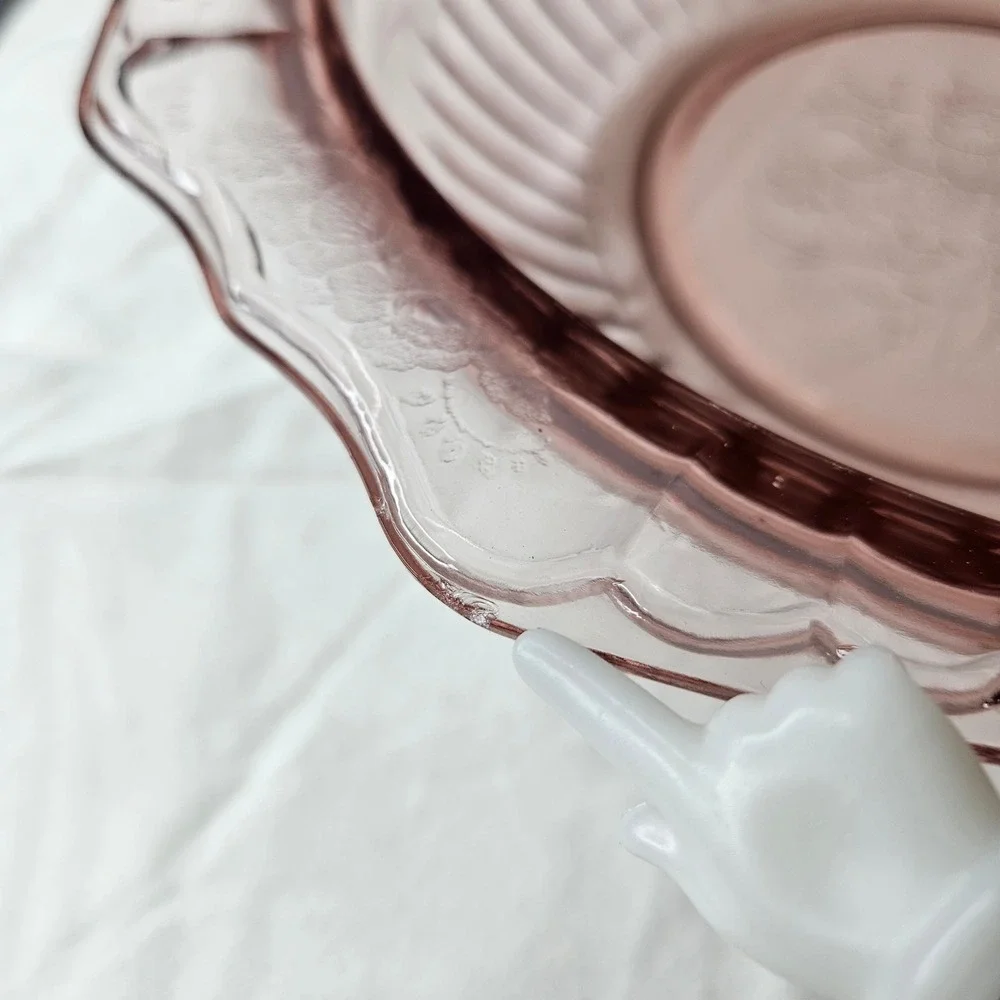 Federal Glass Rose Mayfair Pattern Pink Depression Glass Serving Bowls Set of 2‎